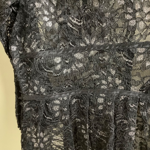 I.N.C Lace Jacket Tie Front Black Silver SZ PM - Picture 9 of 15